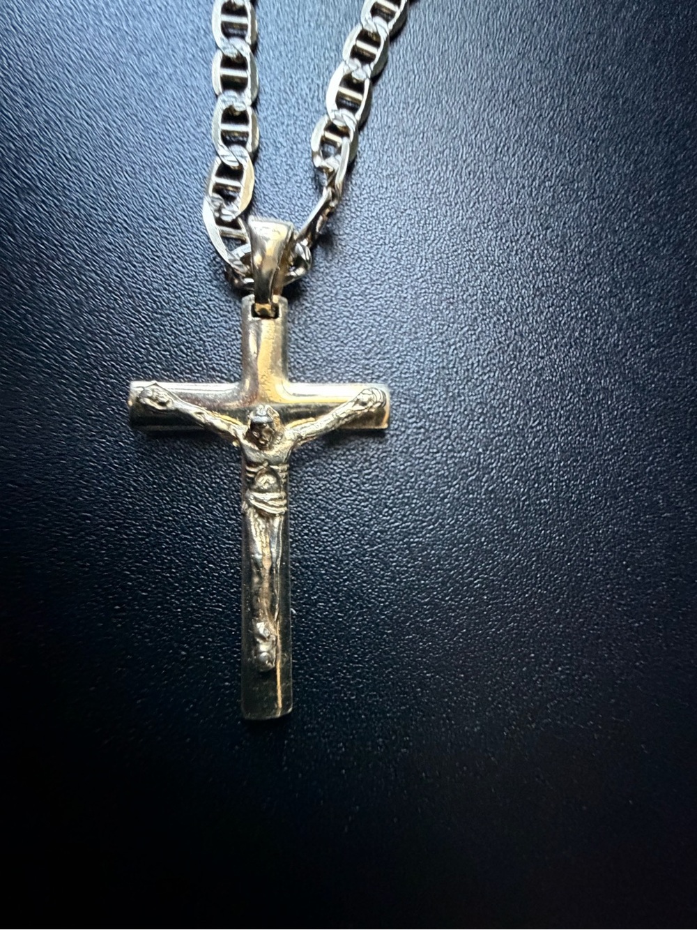 Gold Crucifix Pendant Necklace for Men - Classic Religious Cross